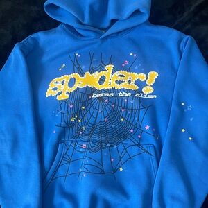 Sp5der hoodie dark blue